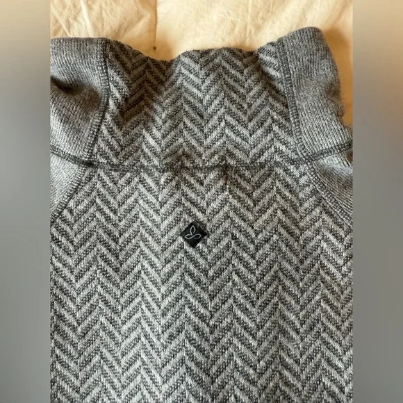 Prana Lucia Gray Cowl Neck Sweater with Button Accents - Picture 7 of 7